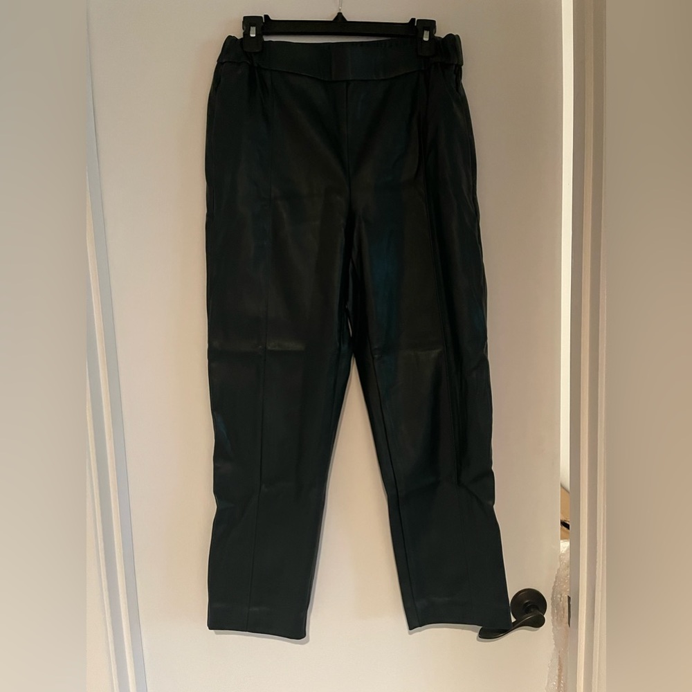 Ann Taylor - Green Faux Leather Pants, Size M - Picture 2 of 4